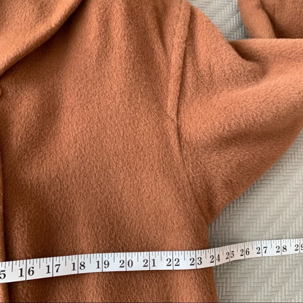 Vtg Camel Hooded Mohair Wool Blend Coat 12 - Picture 5 of 11